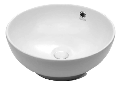 Bacha Apoyo Redonda 42cm Diámetro Porcelana Blanco Esmaltado