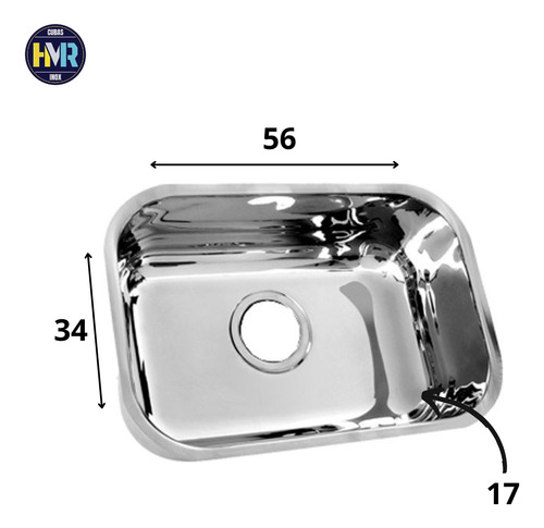 Cuba Pia Inox N2 56x34x17 - Aisi 430 - 2 Unidades
