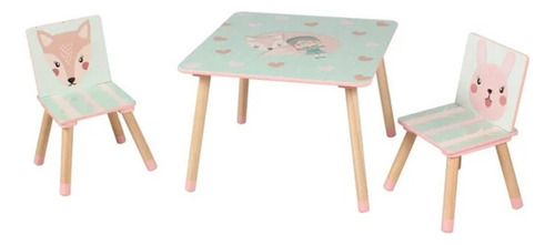 Mesita Con Sillas Infantil Members Mark Rosa Madera+mdf Rosa