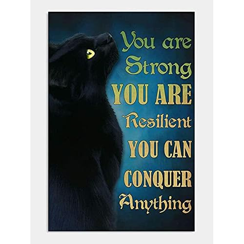 Gato Negro Y Carta Eres Fuerte, Eres Resistente, Puedes...
