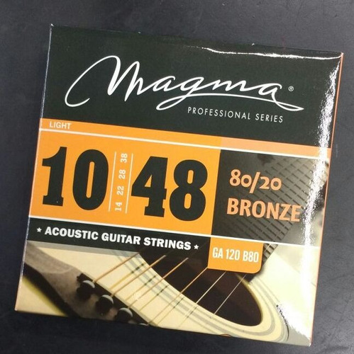 Cuerdas Para Guitarra Acústica Magma 010 Ga120 B80