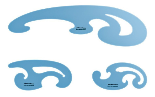 Pistoletes Set 3 Un Curvimetro Doble Bisel Dibujo Plantec