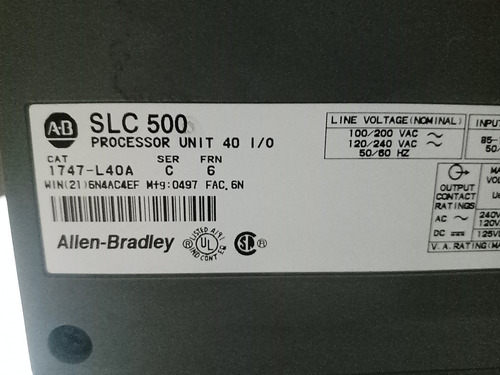 Slc500 Allen Bradley1-1747-l40a1-1747-a22-1746-ia16 (Usado)