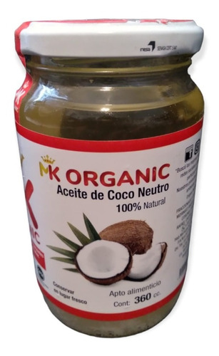 Aceite De Coco Neutro Mk Organico 360cc