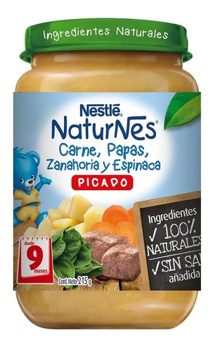 Picado Nestlé Naturnes Carne Papas Zanahoria Y Espinaca 215 