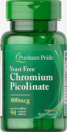 Picolinato De Cromo Chromium Picolinate 800 Mcg 90 Tabletas