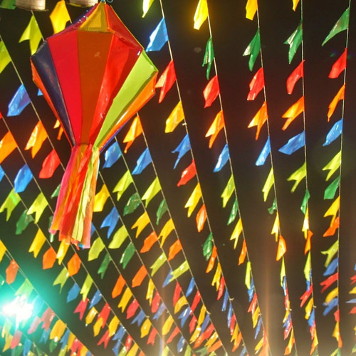 Bandeirinha Festa Junina 50 Metros Colorida São João Cor Colorido Lisa