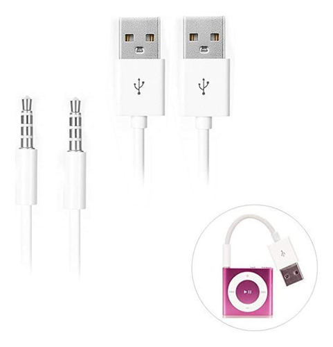 Iabler - Cable Para iPod Shuffle, Paquete De 2 Cables De Tra