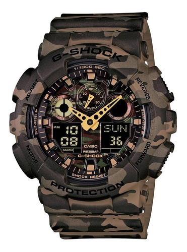 Relógio Casio G-shock Ga-100cm-5adr Camuflado Ga100 + Nfe