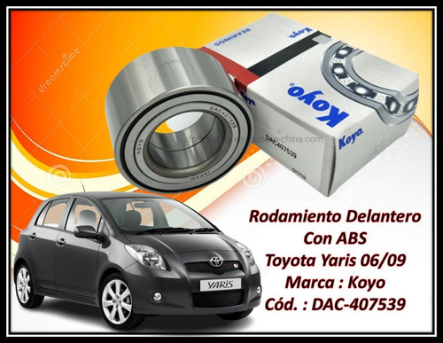 Rodamiento  Delantero Con Abs Toyota Yaris Belta 06 Al 09