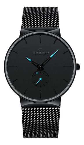 Reloj De Acero Inoxidable Estilizado Para Hombre Con Segund