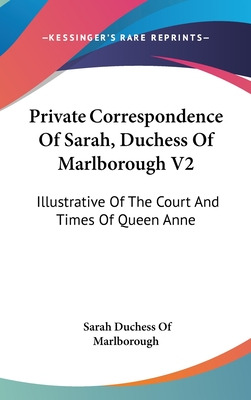 Libro Private Correspondence Of Sarah, Duchess Of Marlbor...