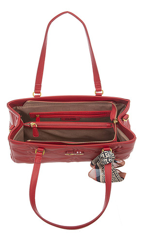 Bolsa Satchel Cloe Yaxim Grande Color Rojo