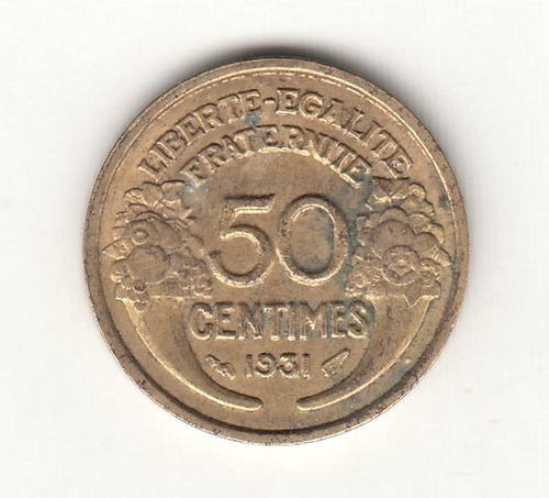 Moneda Francia 50 Centimes 1931 Morlon (c85)