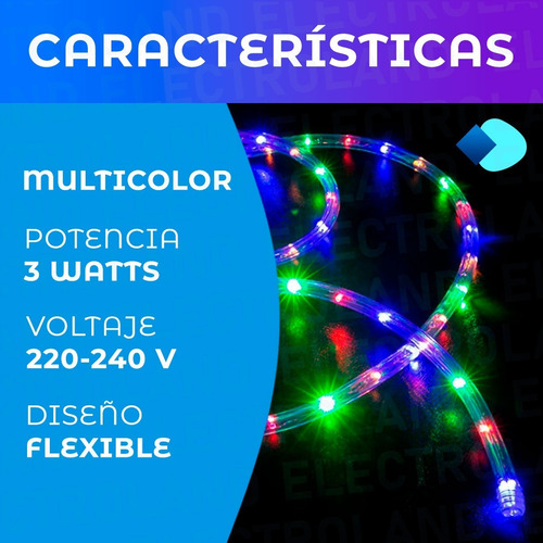 Imagen 3 de 10 de Manguera Led Multicolor 5 Metros Flexible 8 Efectos Navidad