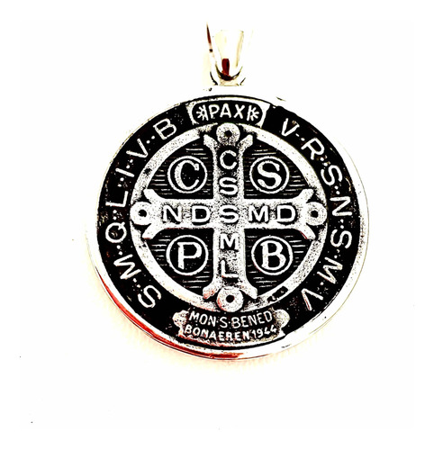 Medalla San Benito De Plata Xl. Sg- Joyería