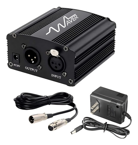 Phantom Power 48v Cabo Xlr Fonte De Alimentação 110v - Waver