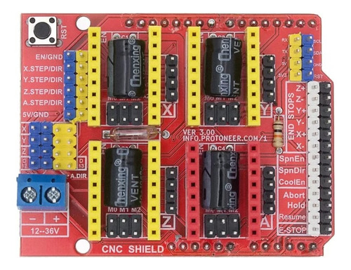 Shield Arduino Cnc V3, Printer 3d, Para A4988 Motor D Pasos