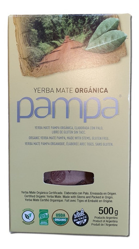 Yerba Mate Pampa Orgánica 500gr X20 Unidades