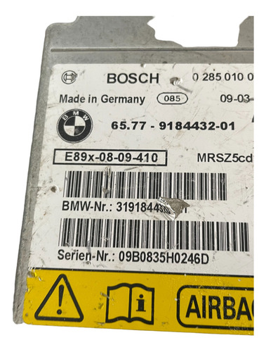 Modulo Sensor Bolsas Volante Bmw 120i 118i X1 (Usado)
