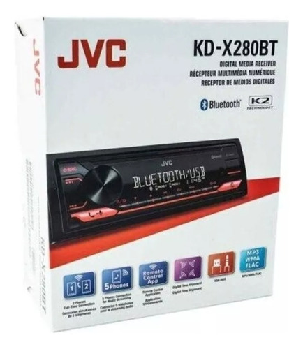 Autoestereo Jvc Kd-x280bt Usb Bluetooth Auxiliar 1 Par Rca