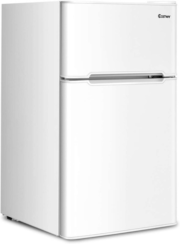 Refrigerador De 2 Puertas 3.2ft3 Color Blanco Marca Costway