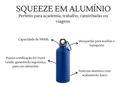Kit 10 Garrafas Squeeze De Água Alumínio C/ Alça 540ml