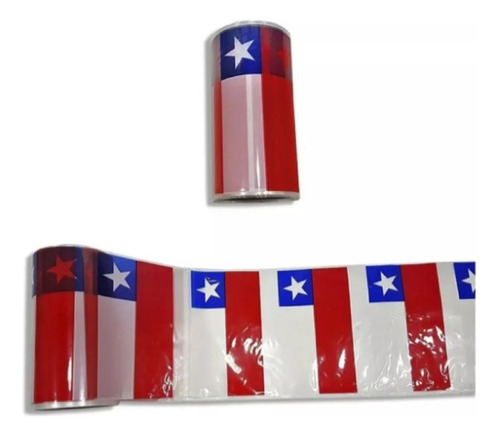 Guirnalda Bandera Chilena Decorativa Plástica Rollo 100mts