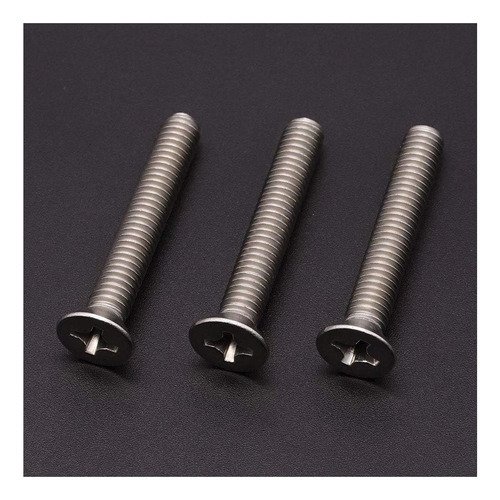 X (25 Pacote) Phillips Flat Head Machine Parafusos, Aço Unc,