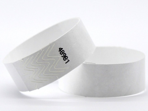 Imagen 2 de 3 de Pulseras Poliester Lisas Plasticas Seguridad Blancas 300u