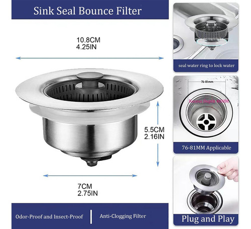 Kit De Filtro De Desagüe Para Fregadero De Cocina In1 De Ace