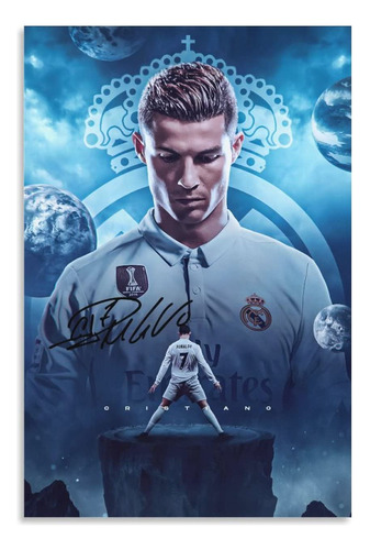 Póster Mural Sobre Lienzo De Cristiano Ronaldo 3, 40 X 60 Cm