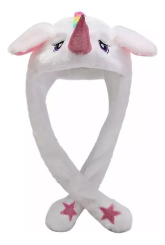 Gorro Felpa Unicornio Levanta Orejas Con Luces