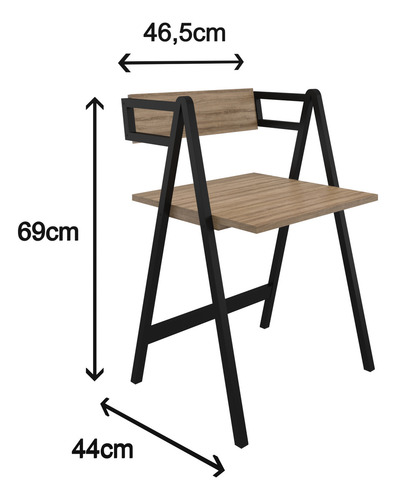 Kit 4 Cadeiras Estrutura Metálica Preta, Design Geométrico Moderno Estilo Escandinavo Industrial
