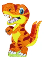 Comprar Piñata Cozzas Divertidas Dinosaurio  Naranja Con Gliter Naranja Dinosaurio Dinosaurio Grande