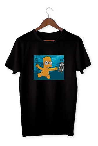 Remera De Algodón Bart Simpson - Nirvana Nevermind Grunge