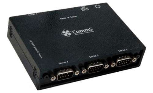 Conversor De Rede Para 4 Saídas Seriais Rs232 Comm5 4s-tcp-2 Cor Preto