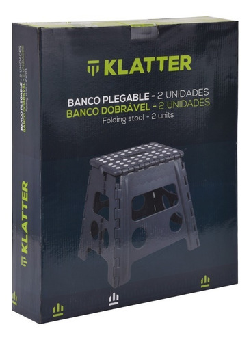 Kit Banco Banqueta De Plástico Dobrável 2 Peças Klatter