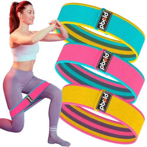 Bandas para hacer ejercicio de resistencia con guía de entrenamiento de  bandas, juego de 4 bandas elásticas de tela, unisex, para ejercitar las