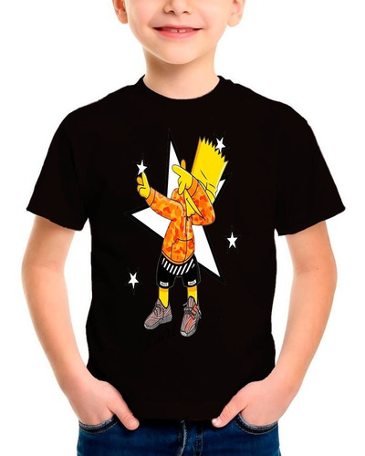 Polera Estampada 100% Algodon Niño Bart Simpson Exclusivo001