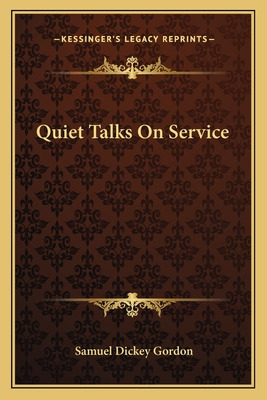 Libro Quiet Talks On Service - Gordon, Samuel Dickey