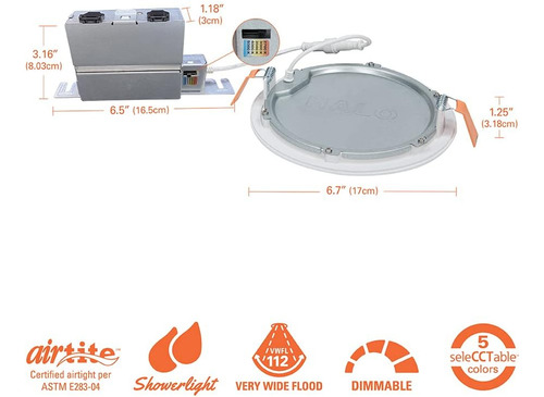 Luz Led Empotrable De Disco De Techo Y Ducha De 6 Pulgadas -