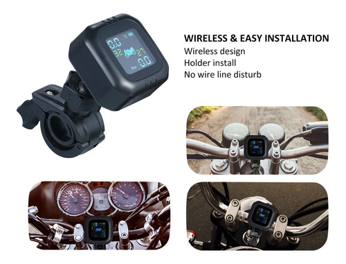 Monitor De Presión De Neumáticos Para Motocicleta A Prueba D