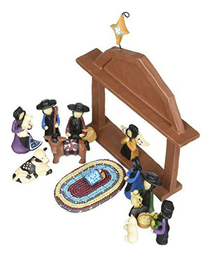 Flor De Cubo De Amish Natividad Decoración De Navidad (juego