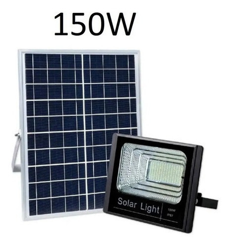 Reflector de energía solar de 150 W con panel de luz IP66, carcasa solar, color negro, color blanco frío