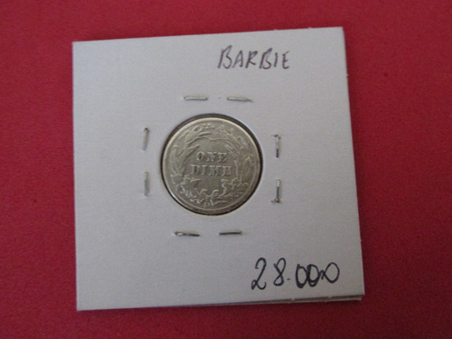 Moneda 1 Dime Barber Estados Unidos De Plata Año 1910 (Usado)