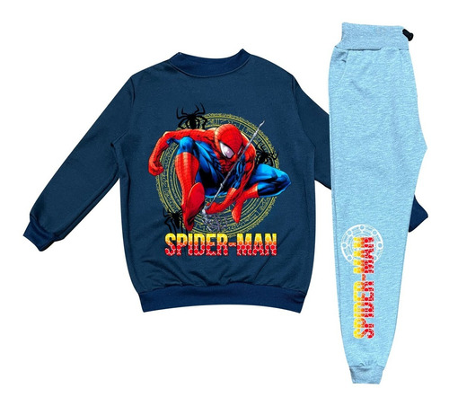 Imagen 1 de 10 de Conjunto Sudadera Spiderman Hombre Araña Para Niños