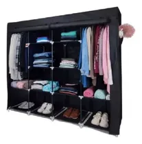 Comprar Closet Ropero Armable 4 Módulos Portátil Extra Grande Negro