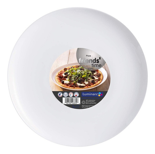 12 Platos De Vidrio Templando Luminarc Para Pizza 32 Cm
