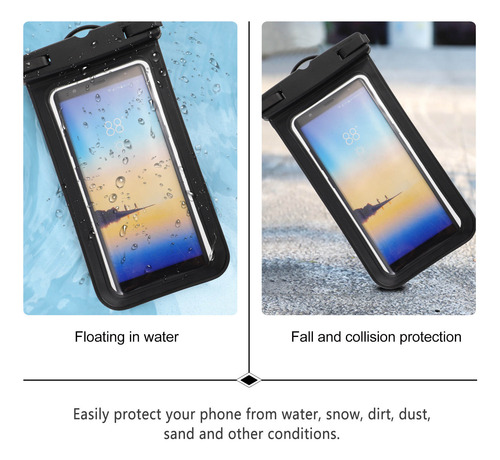 Funda Impermeable Para Teléfono Celular, Bolsa Impermeable M